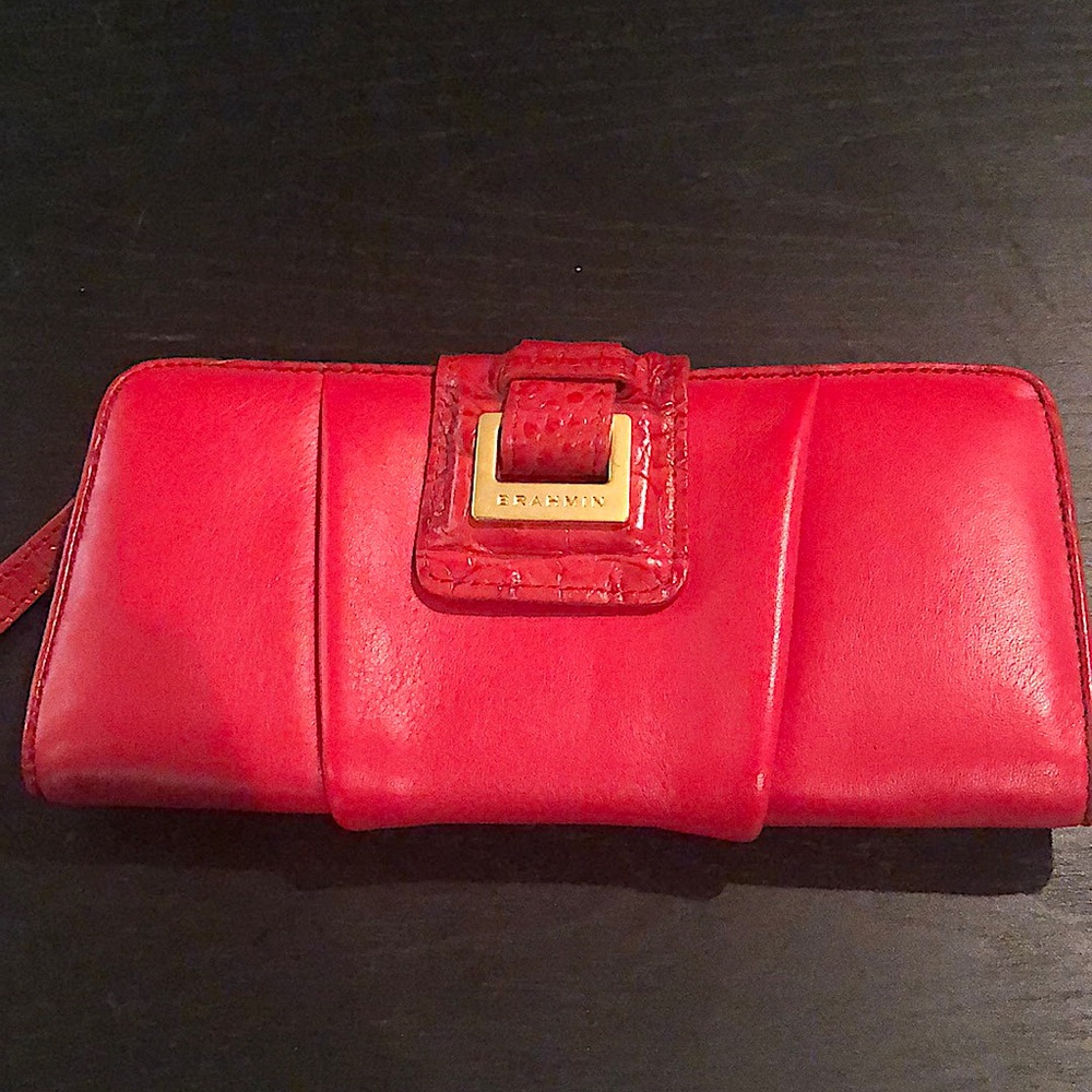 Brahmin red leather wallet